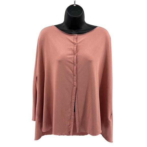 Nike Yoga Cardigan Sweater WMNS XXL Pink Snap Closure 3/4 Sleeve Dri-Fit Stretch - Picture 1 of 9